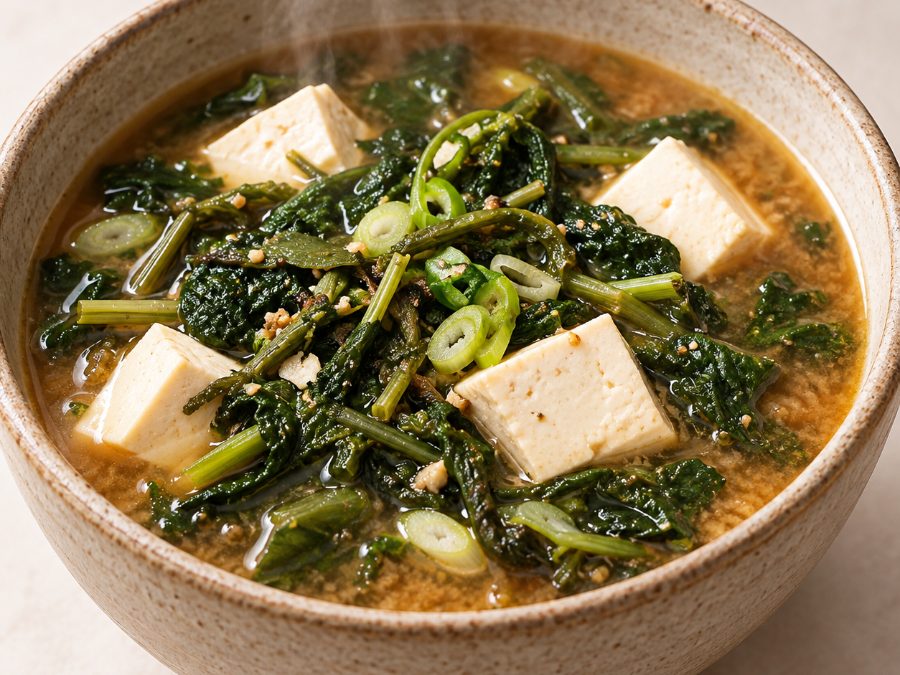 산나물된장찌개 완성 사진