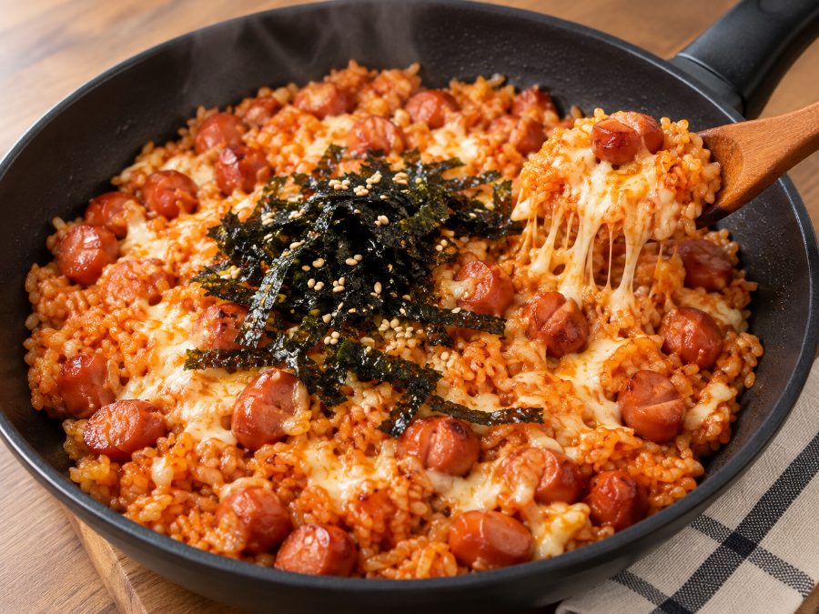 치즈비엔나볶음밥 완성 사진